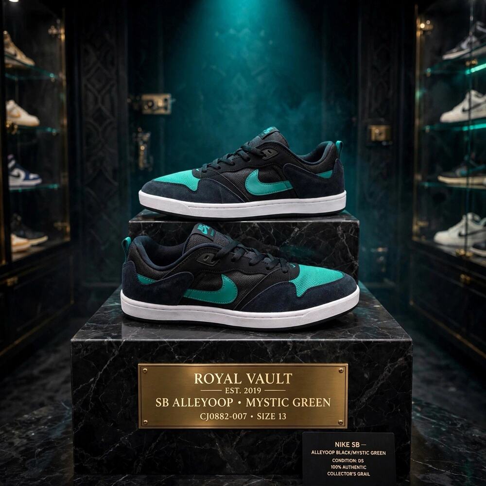 Size 13 Nike SB Alleyoop Black Mystic Green CJ0882-007